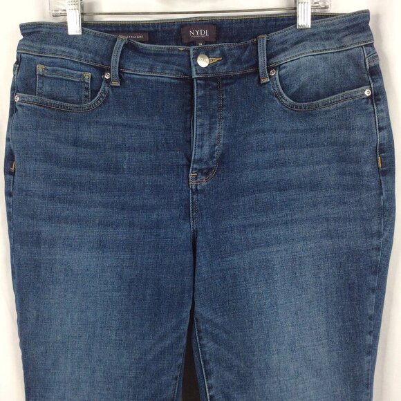 NYDJ Marilyn Straight Leg Jeans Lift Tuck Technology Womens Size 14 Stretch - Picture 3 of 9